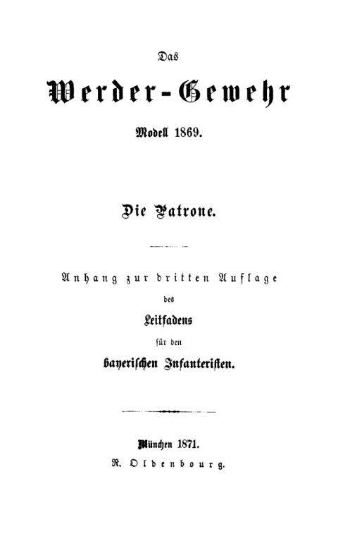 Cover image for book Das Werder-Gewehr Modell 1869
