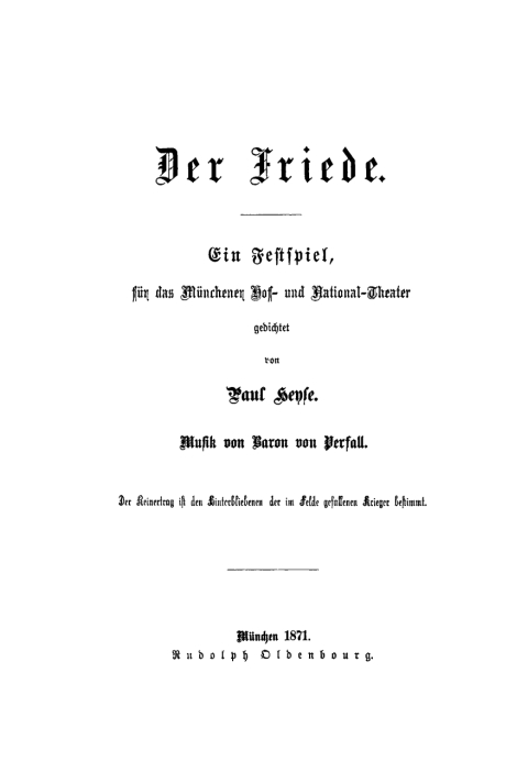 Cover image for book Der Friede