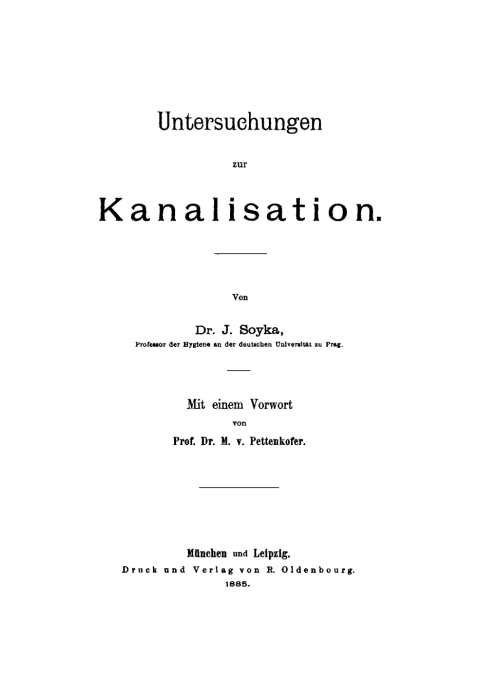 Cover image for book Untersuchungen zur Kanalisation