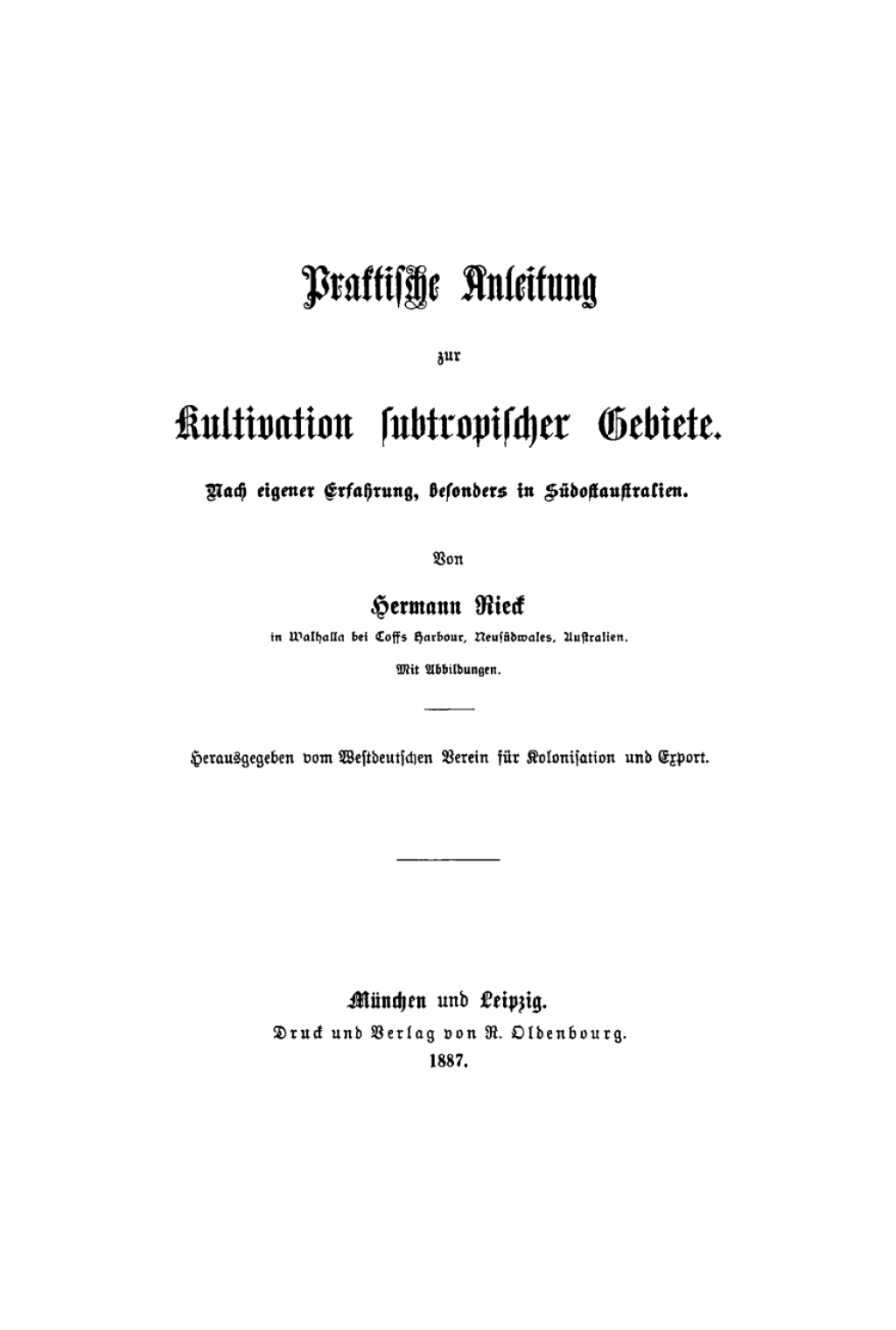 Page Fidelity Praktische Anleitung zur Kultivation subtropischer Gebiete; $148.73