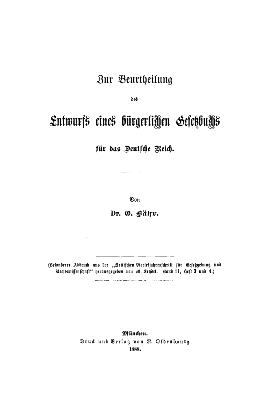 Page Fidelity Zur Beurtheilung des Entwurfs eines bürgerlichen Gesetzbuchs für das Deutsche Reich; $148.73