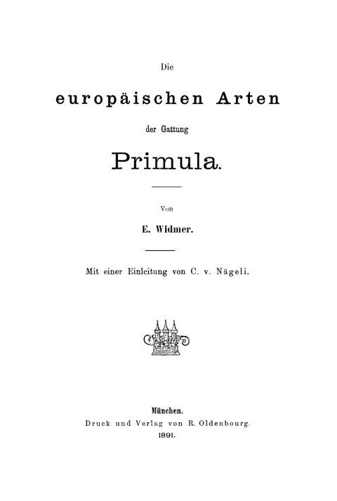 Cover image for book Die europäischen Arten der Gattung Primula