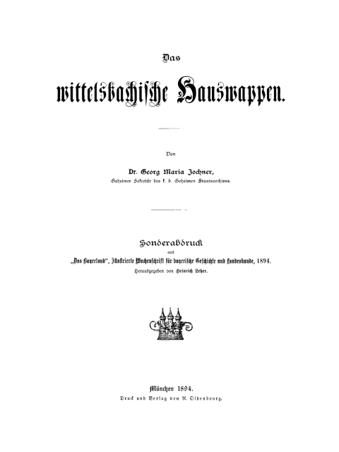 Cover image for book Das wittelsbachische Hauswappen
