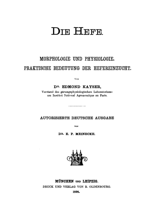 Cover image for book Die Hefe