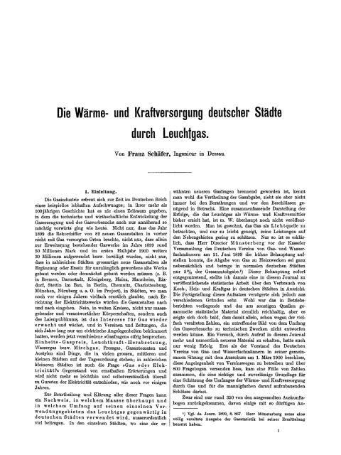 Cover image for book Die Wärme- und Kraftversorgung deutscher Städte durch Leuchtgas
