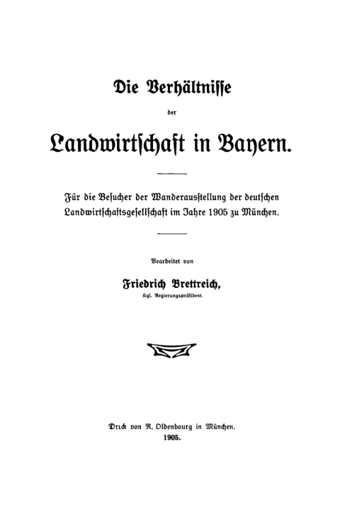 Cover image for book Die Verhältnisse der Landwirtschaft in Bayern