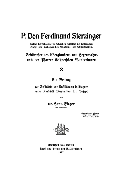 Cover image for book P. Don Ferdinand Sterzinger