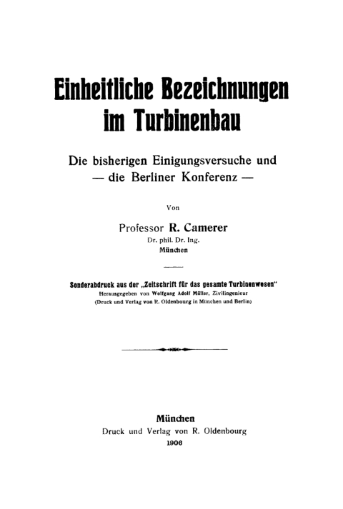 Cover image for book Einheitliche Bezeichnungen für den Turbinenbau