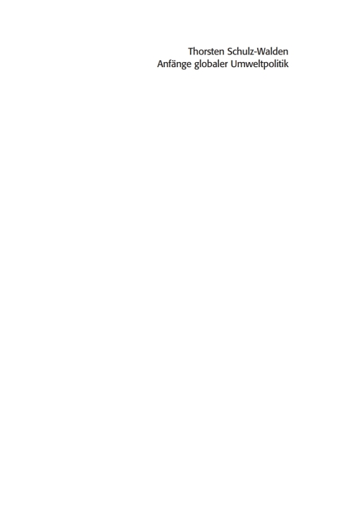 Cover image for book Anfänge globaler Umweltpolitik