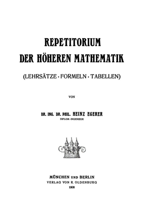 Cover image for book Repetitorium der höheren Mathematik