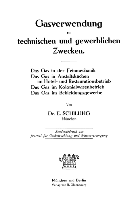 Cover image for book Gasverwendung zu technischen und gewerblichen Zwecken