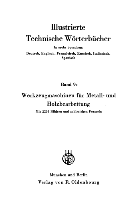 Cover image for book Werkzeugmaschinen für Metall- und Holzbearbeitung