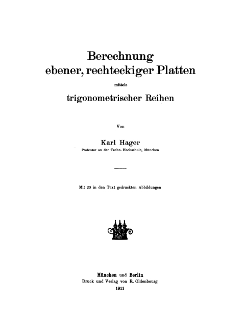 Cover image for book Berechnung ebener, rechteckiger Platten mittels trigonometrischer Reihen