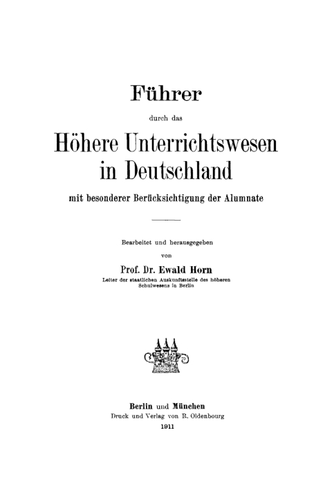 Cover image for book Führer durch das Höhere Unterrichtswesen in Deutschland