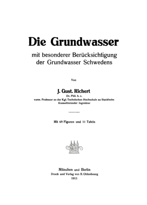 Cover image for book Die Grundwasser mit besonderer Berücksichtigung der Grundwasser Schwedens