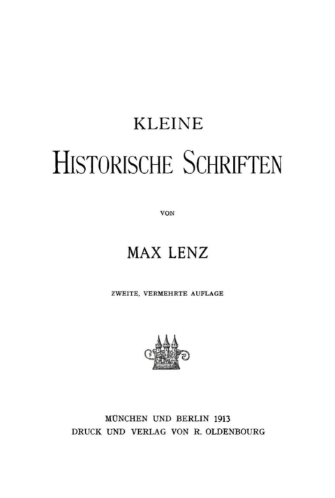 Cover image for book Kleine historische Schriften