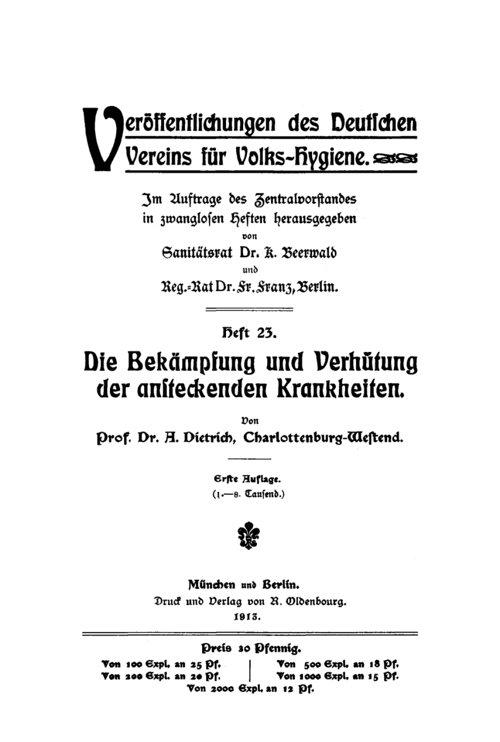 Page Fidelity Die Bekämpfung und Verhütung der ansteckenden Krankheiten; $148.73