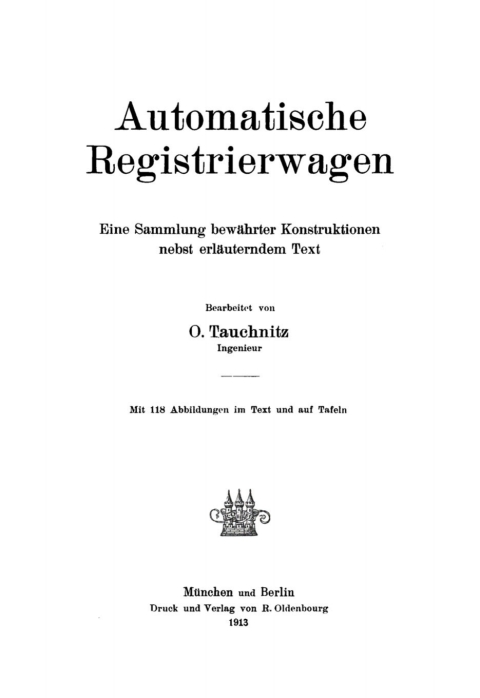 Cover image for book Automatische Registrierwagen