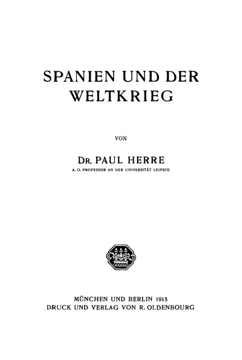 Cover image for book Spanien und der Weltkrieg
