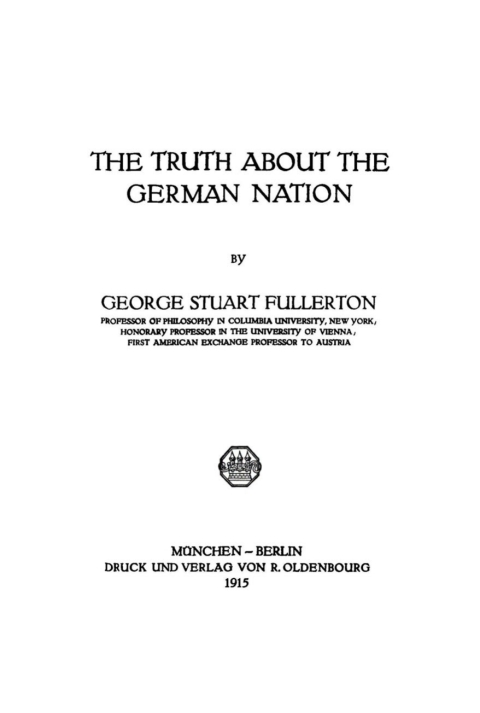 Cover image for book The truth about the german nation
