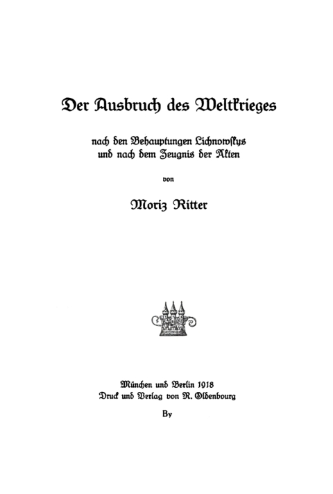 Cover image for book Der Ausbruch des Weltkrieges