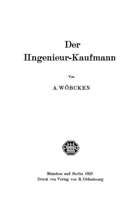 Cover image for book Der Ingenieur-Kaufmann