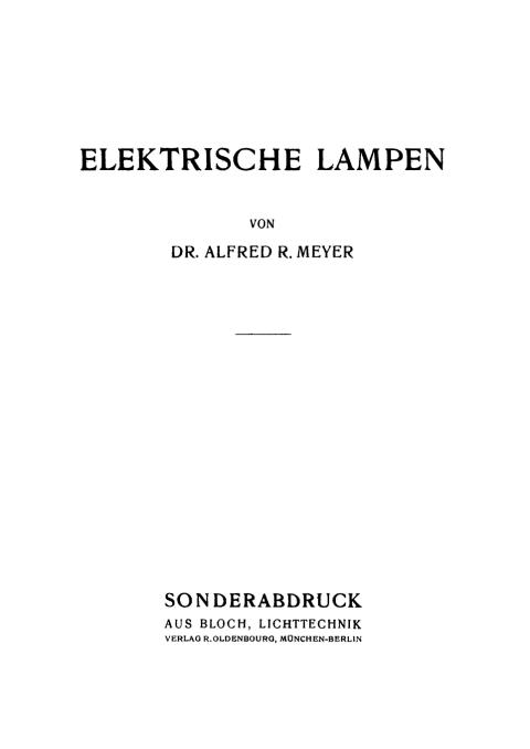 Cover image for book Elektrische Lampen