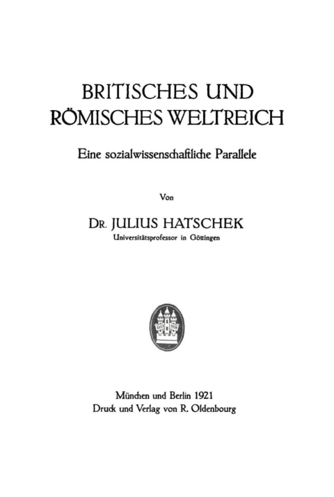 Cover image for book Britisches und Römisches Weltreich