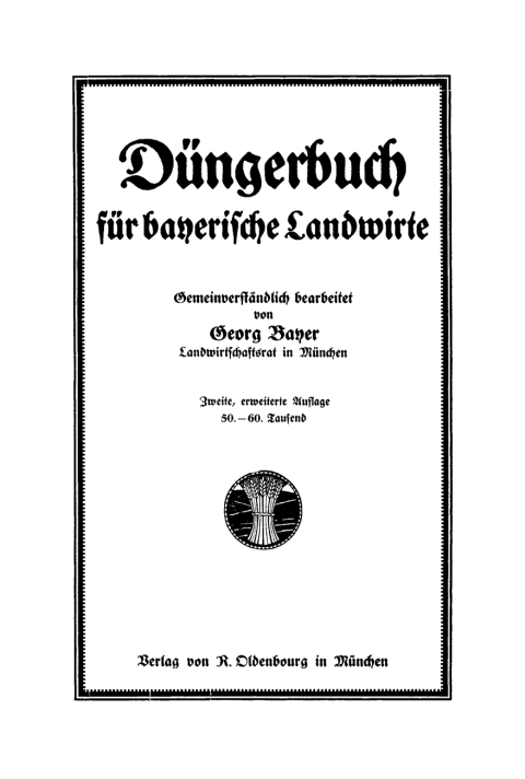 Cover image for book Düngerbuch für bayerische Landwirte