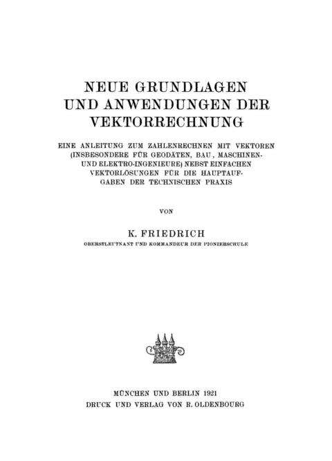 Cover image for book Neue Grundlagen und Anwendungen der Vektorrechnung