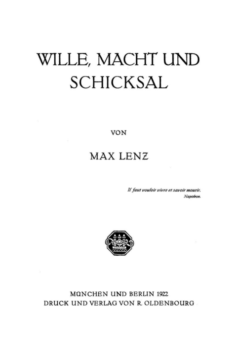 Cover image for book Wille, Macht und Schicksal