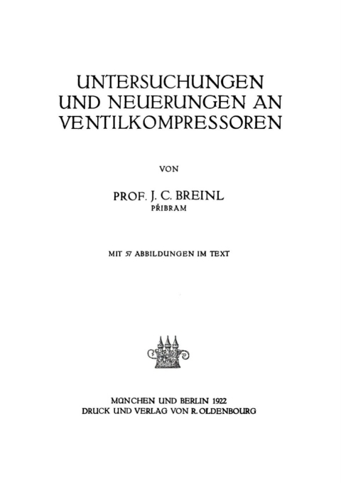Cover image for book Untersuchungen und Neuerungen an Ventilkompressoren