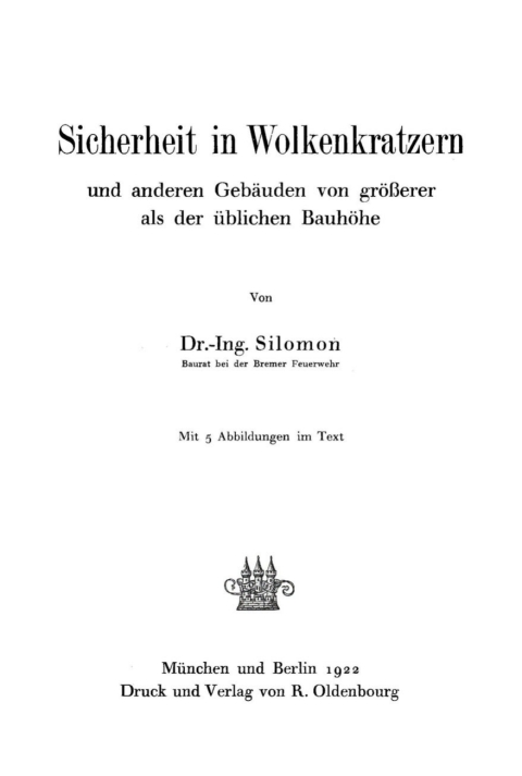 Cover image for book Sicherheit in Wolkenkratzern und anderen Gebäuden von größerer als der üblichen Bauhöhe