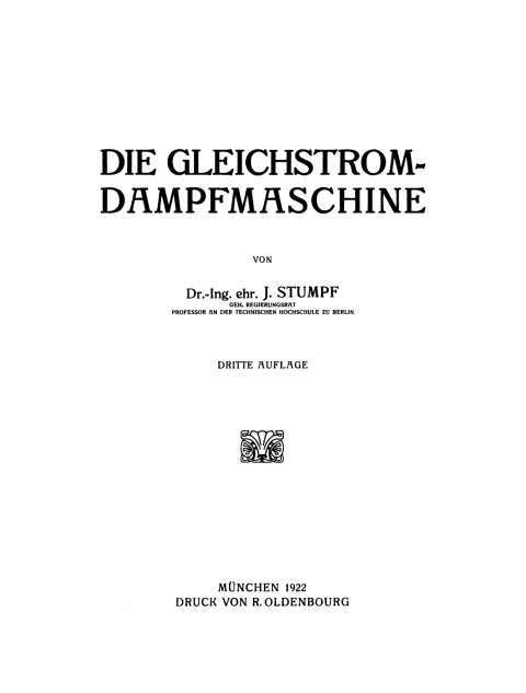 Cover image for book Die Gleichstrom-Dampfmaschine