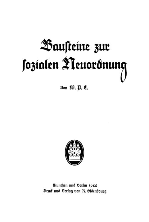 Cover image for book Bausteine zur sozialen Neuordnung