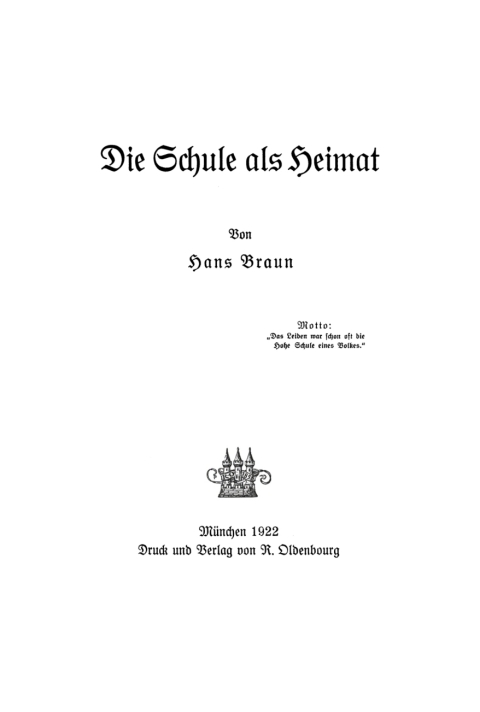 Cover image for book Die Schule als Heimat