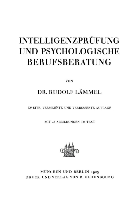 Cover image for book Intelligenzprüfung und psychologische Berufsberatung