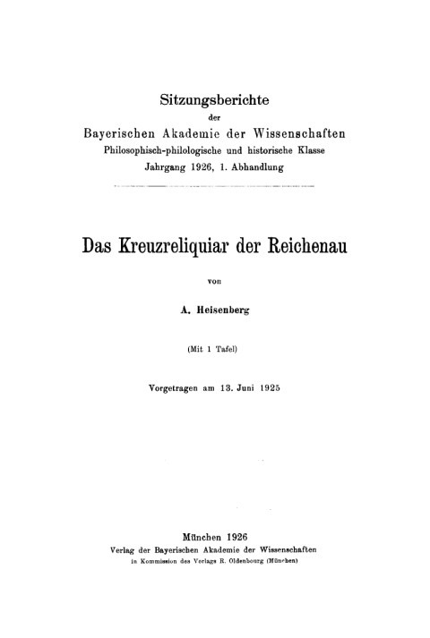 Cover image for book Das Kreuzreliquiar der Reichenau