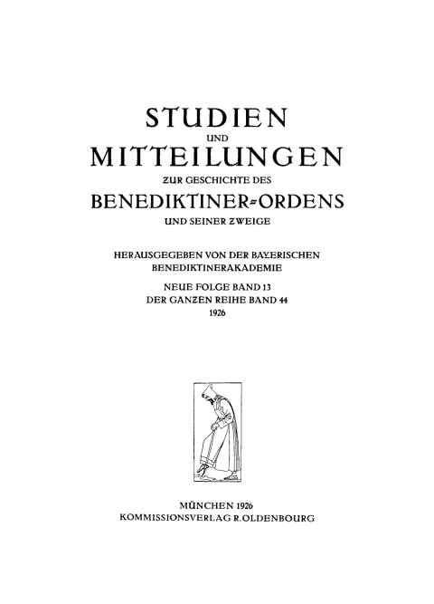 Cover image for book Studien und Mitteilungen zur Geschichte des Benediktinerordens und seiner Zweige. Band 44