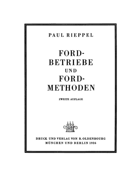 Cover image for book Ford-Betriebe und Ford-Methoden