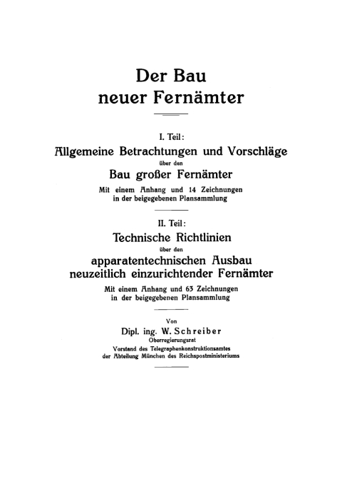 Cover image for book Der Bau neuer Fernämter