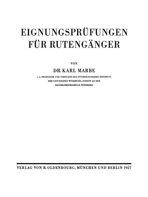 Cover image for book Eignungsprüfungen für Rutengänger