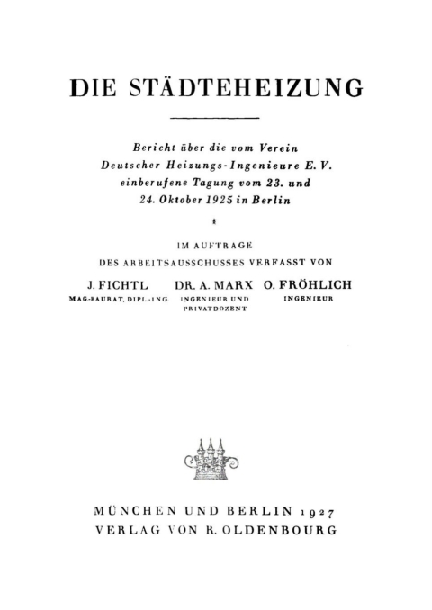 Cover image for book Die Städteheizung