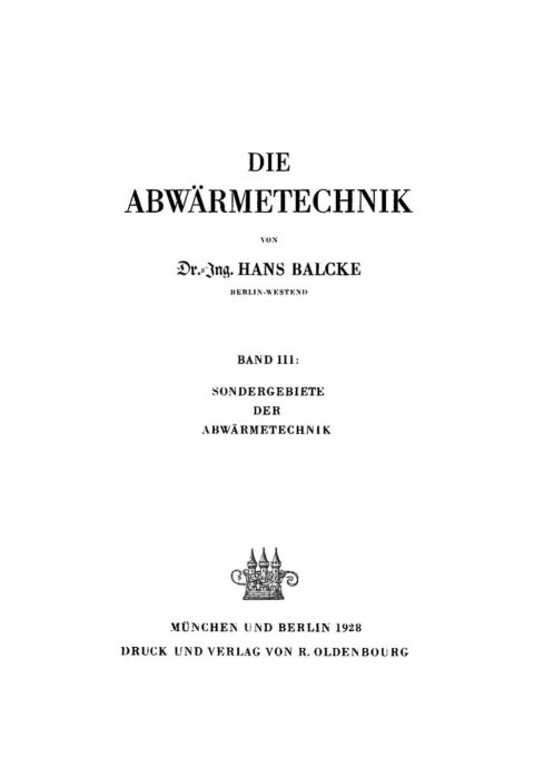 Cover image for book Sondergebiete der Abwärmetechnik
