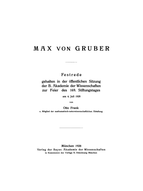 Cover image for book Max von Gruber