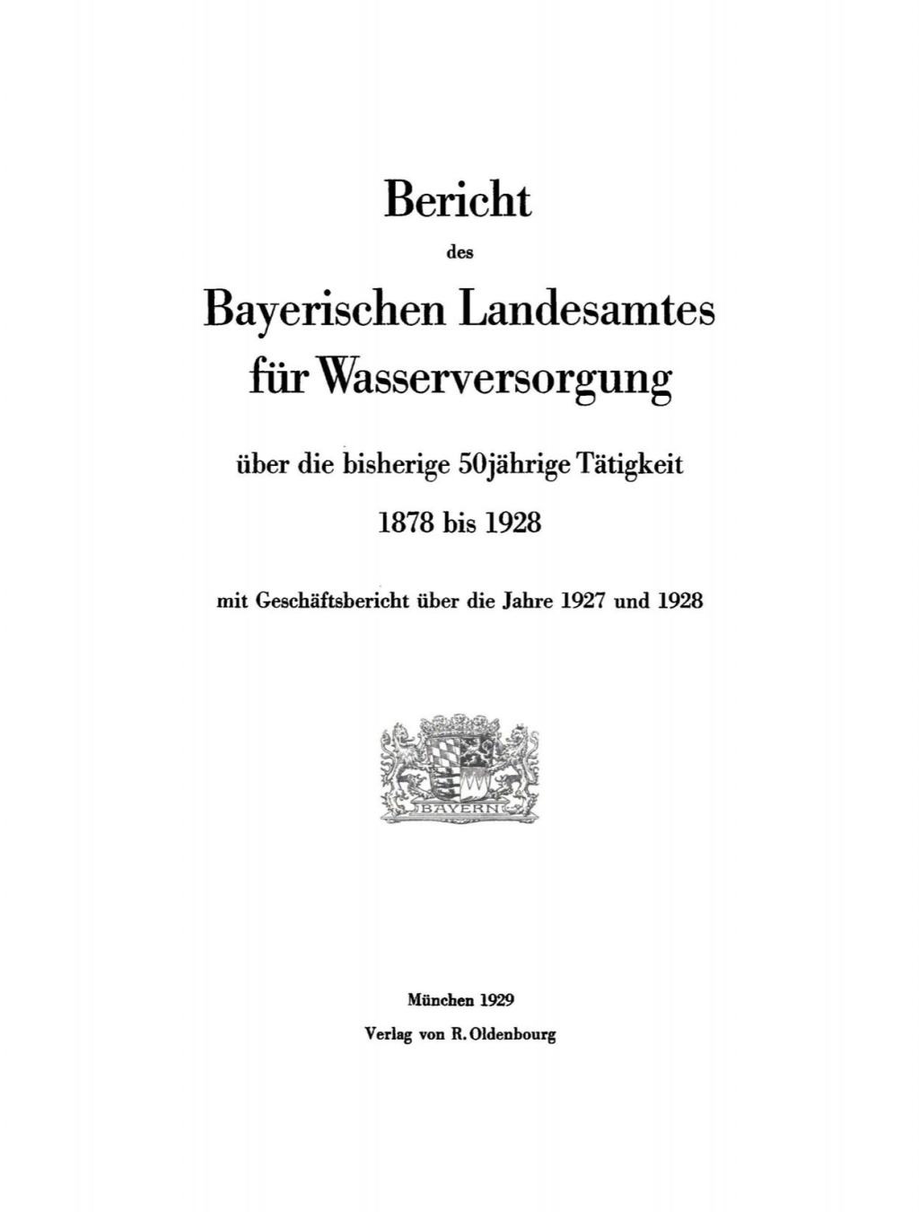 Page Fidelity Bericht des Bayerischen Landesamtes für Wasserversorgung; $148.73