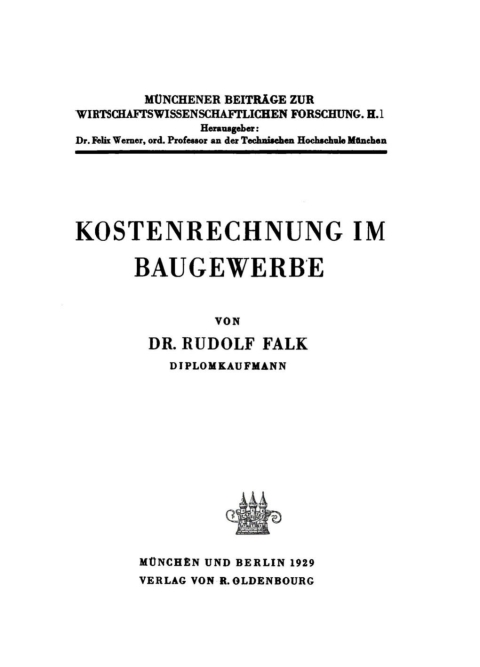 Cover image for book Kostenrechnung im Baugewerbe