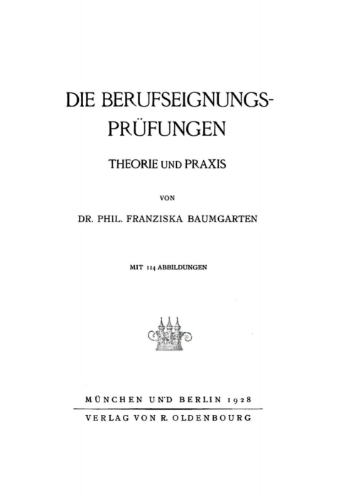 Cover image for book Die Berufseignungs-Prüfungen