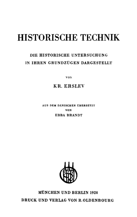 Cover image for book Historische Technik