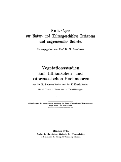 Cover image for book Beiträge zur Natur- und Kulturgeschichte Lithauens und angrenzender Gebiete